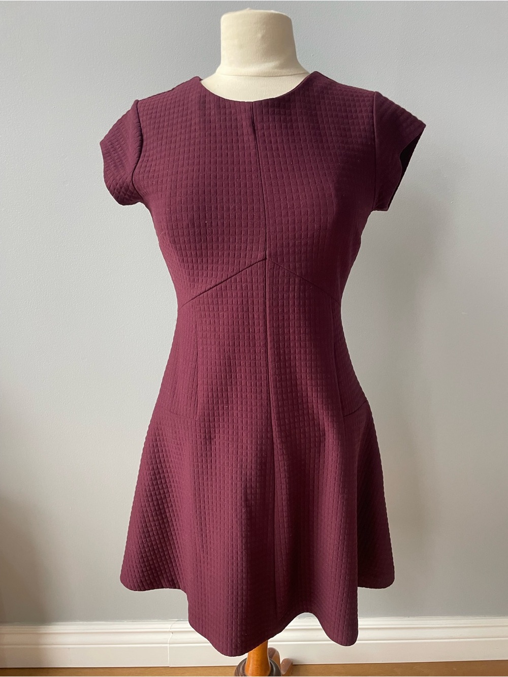 Banana republic- Women's Plum Textured Fit-and-Flare Dress